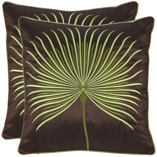 Leaf 18-inch Brown/ Green Decorative Pillows (Set of 2)