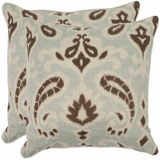 Paisley 18-inch Light Grey/ Brown Decorative Pillows (Set of 2)
