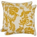 Acanthus Leaves 22-inch Ivory/ Apricot Decorative Pillows (Set of 2)