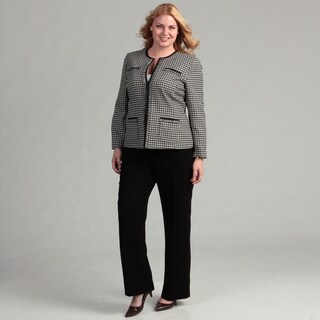 Tahari ASL Women's Plus Novelty Pant Suit