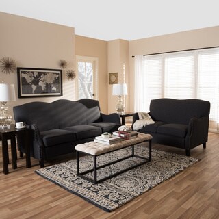 Buy Online Penzance Dark Grey Linen Sofa and Loveseat Set