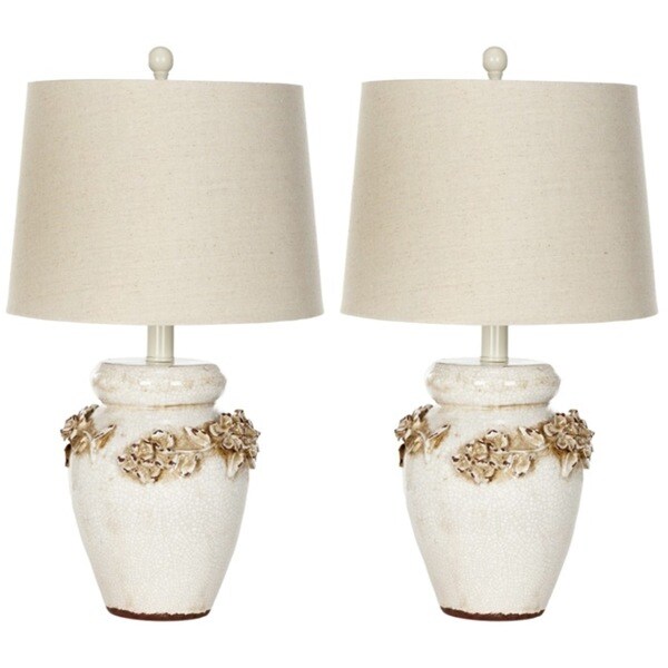 Safavieh Indoor 1-light Raised Floral Garden Table Lamps (Set of 2)