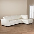 Orland White Leather Modern Sectional Sofa Set with Right Facing Chaise