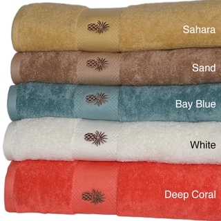 Tommy Bahama Embroidered-pineapple Cotton Three-piece Bath Towel Set