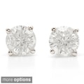 Platinum 1 1/4ct TDW Certified Clarity-enhanced Diamond Stud Earrings