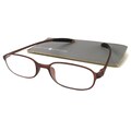 Gabriel+Simone Readers Men's/ Unisex Flexi-Petite Brown Rectangular Reading Glasses