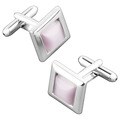 BasAcc Pink Transparent Frame Square Cufflink
