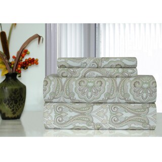 Pointehaven Paisley Printed Heavyweight Flannel Sheet Set
