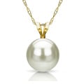 DaVonna 14k Gold White 8-8.5mm Akoya Pearl Pendant (18 in) with Gift Box