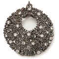 Styled by Tori Spelling (TM) Donut Pendant-Hematite And Crystal 1/Pkg