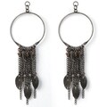 Styled by Tori Spelling (TM) Hoop and Multi Chain Danglers-Antique Silver 2/Pkg