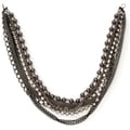 Styled by Tori Spelling (TM) Multi Chain Necklace Bottom-Black And Hematite 1/Pkg