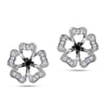 Miadora Sterling Silver 1/4ct TDW Black and White Diamond Flower Earrings (H-I, I3)