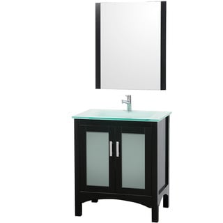  Bathroom Vanities on Iris 30 Inch Espresso Bathroom Vanity And Mirror Set   Overstock Com