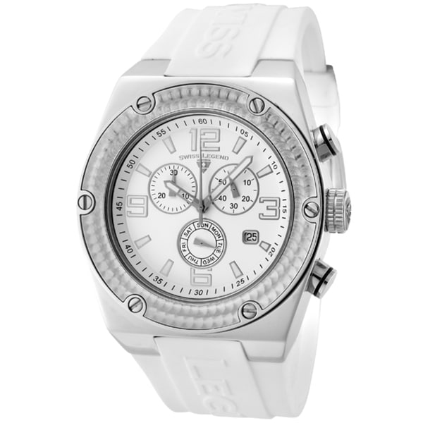 Swiss Legend Men's 'Throttle' White Silicone Watch