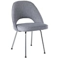 Light Grey Fabric Saarinen Style Side Chair