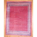 Persian Hand-knotted Mir Red/ Ivory Wool Rug (9'6 x 12'6)