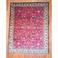 Persian Hand-knotted Tabriz Red/ Ivory Wool Rug (9'8 x 12'9)
