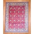 Persian Hand-knotted Tabriz Red/ Ivory Wool Rug (9'10 x 13')