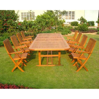 (^.^)/  International Caravan Royal Tahiti Navarre 9-Piece Outdoor Dining Set