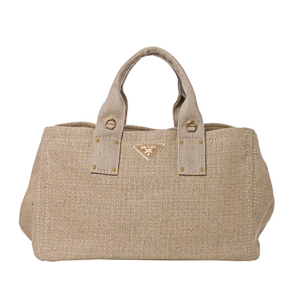 Prada Beige Linen Tote Bag - 14648354 - Overstock.com Shopping ...  