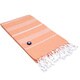 Authentic Pestemal Fouta Original Orange and White Stripe Turkish Cotton Bath/ Beach Towel