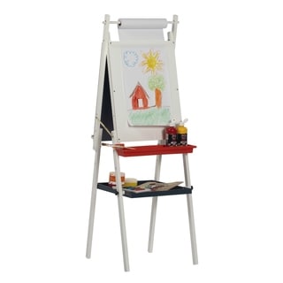 Studio Designs Kid's White Foldable Dual-sided Easel With Storage Tray
