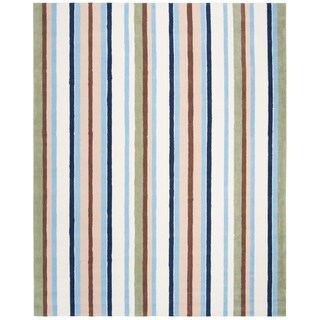 Handmade Children's Stripes New Zealand Wool Rug (8' x 10')
