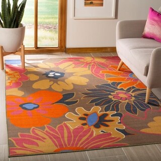 Metropolis Botanical Brown Rug (5'3 x 7'11)