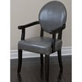 Christopher Knight Home Henley Grey Wood Dining Room Arm Chair with Bonded Leather Upholstery
