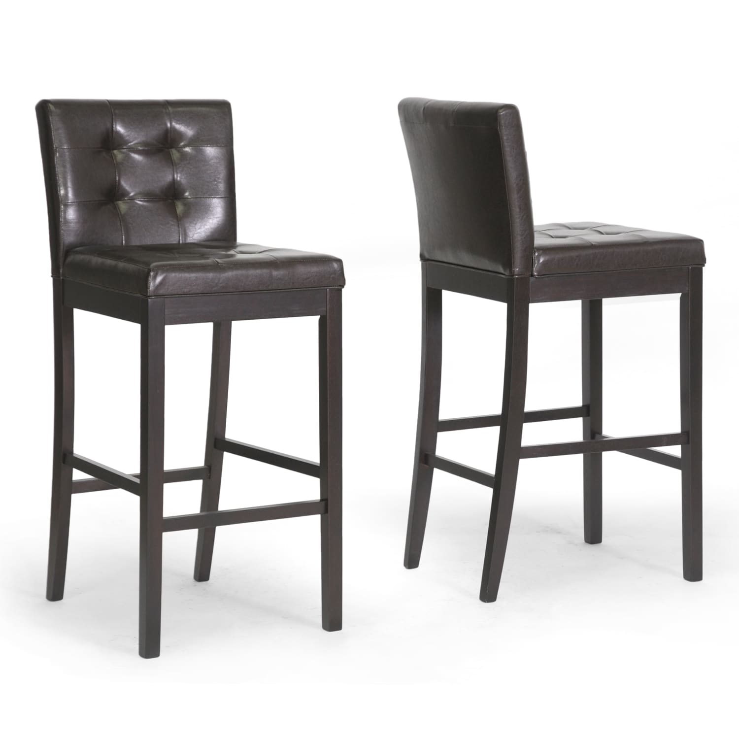 Baxton Studio Prospect Brown Modern Bar Stool (Set of 2)