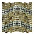SomerTile Reflections Wave Jupiter Glass, Stone and Metal Mosaic Tile (Case of 10)