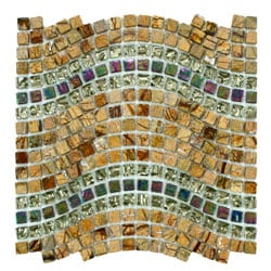 Save Price SomerTile 12.5x11.75-inch Reflections Wave Jupiter Glass, Stone and Metal Mosaic Tile (Case of 10)