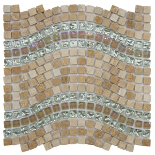 For sale SomerTile Reflections Wave Venus Glass, Stone and Metal Mosaic Tile (Case of 10)