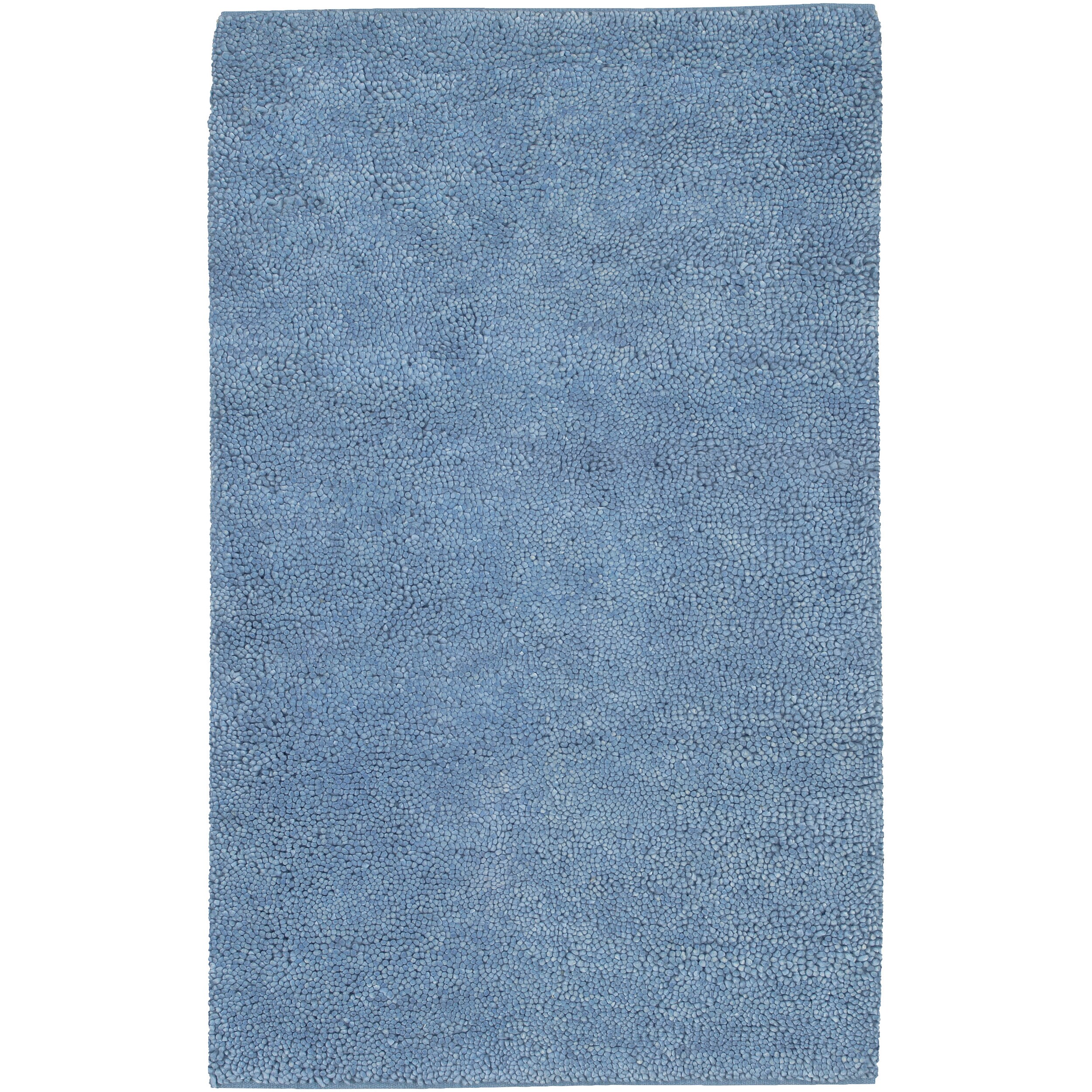 --->  Hand-woven Sum Sky Blue Wool Rug (8' x 10'6)