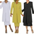 Divine Apparel Embroidered Duster & Dress Plus Suit