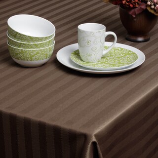 Carlton Chocolate Herringbone Tablecloth