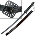 Master Cutlery Samurai Sword with Cord Wrapped Handle and Burgundy Scabbard