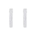 Sterling Silver 1/4ct TDW Baguette Diamond Hoop Earrings