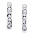 Miadora 10k White Gold 1/4ct TDW Diamond Hoop Earrings