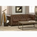Hancock Tufted Distressed Brown Italian Leather Sofa