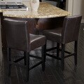 Christopher Knight Home Lopez Brown Leather Counterstools (Set of 2)