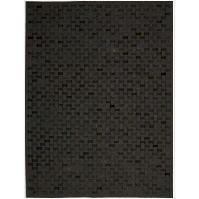 ( ._.) Nourison Joseph Abboud Hand-woven Chicago Black Geometric Rug (8' x 11')