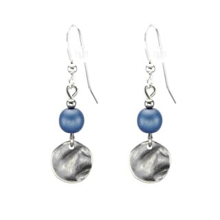 Jewelry by Dawn Blue With Small Pewter Hammered Drop Earrings