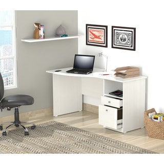 Inval White Modern Curved Top Desk