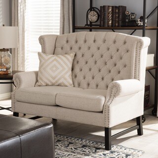 Sussex Beige Linen Loveseat