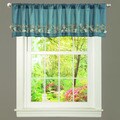 Blue Faux Silk Flower Drop Window Valance