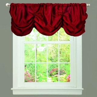  Red Faux Silk Estate Garden Window Valance