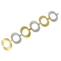 Stainless Steel Chunky Two-tone Circle Bracelet