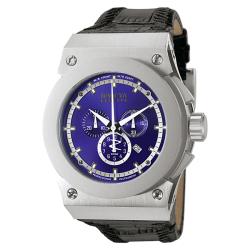 Invicta Men's Akula Blue Dial Black Leather ChronographWatch